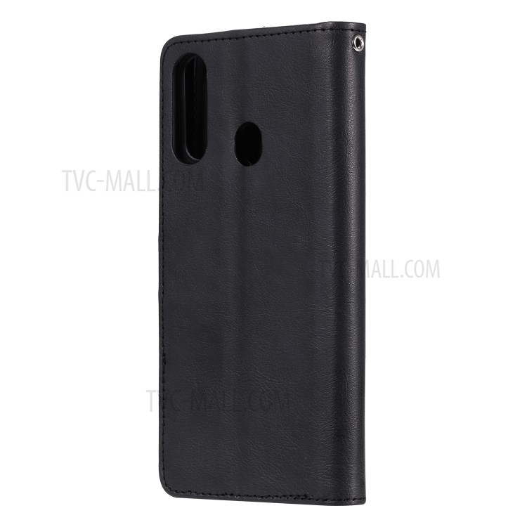 Magnetic Detachable 2-in-1 Wallet Stand Leather Phone Case for Samsung Galaxy A20s - Black-3