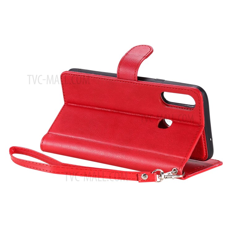 Magnetic Detachable 2-in-1 Wallet Stand Leather Phone Case for Samsung Galaxy A20s - Red-5
