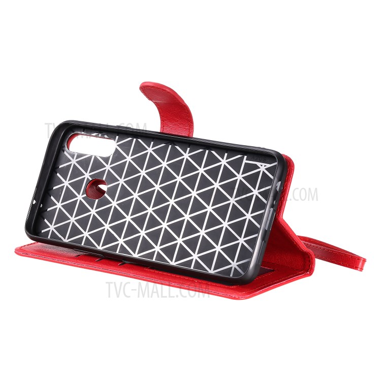 Magnetic Detachable 2-in-1 Wallet Stand Leather Phone Case for Samsung Galaxy A20s - Red-6