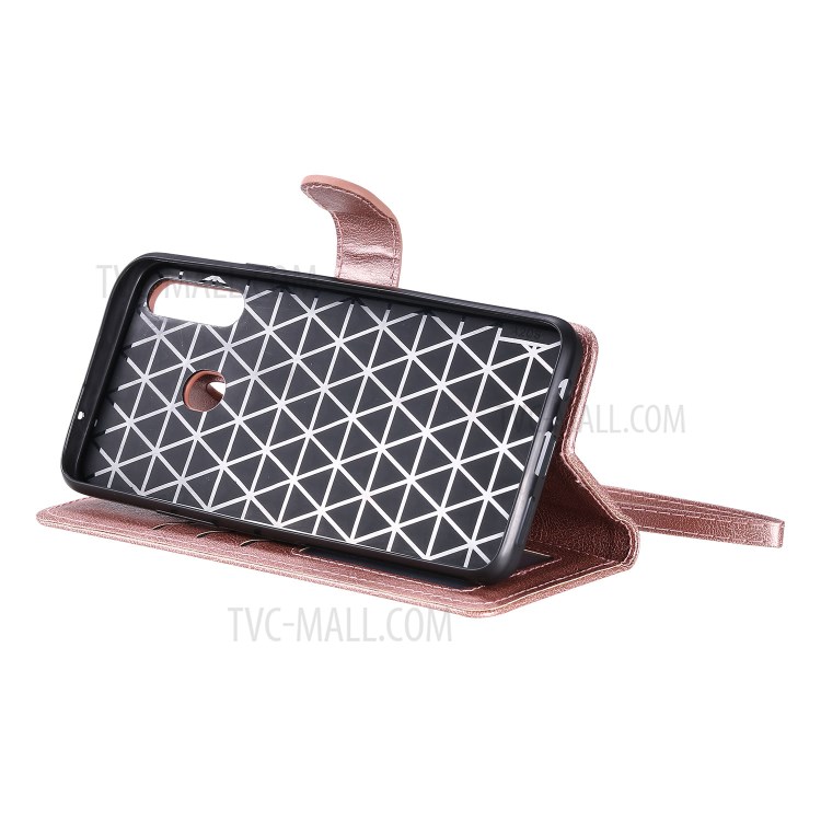 Magnetic Detachable 2-in-1 Wallet Stand Leather Phone Case for Samsung Galaxy A20s - Rose Gold-5