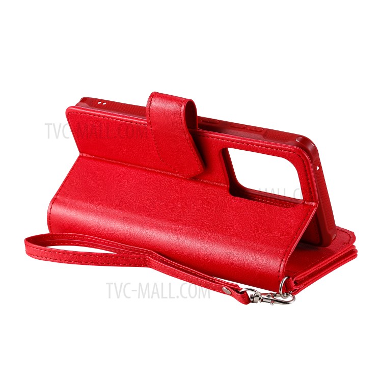 Magnetic Detachable 2-in-1 Zipper Wallet Stand Leather Case for Samsung Galaxy S20 Ultra - Red-11