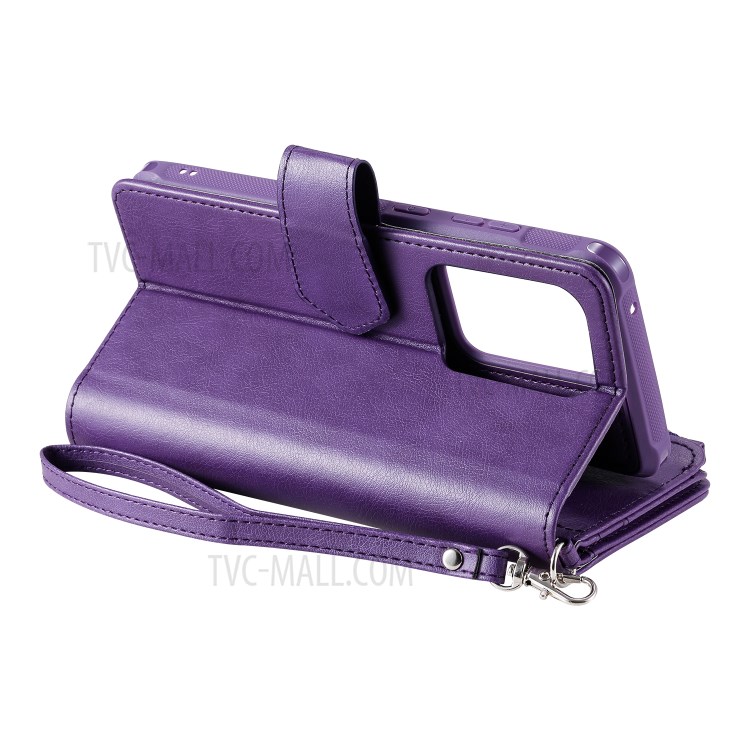 Magnetic Detachable 2-in-1 Zipper Wallet Stand Leather Case for Samsung Galaxy S20 Ultra - Purple-11