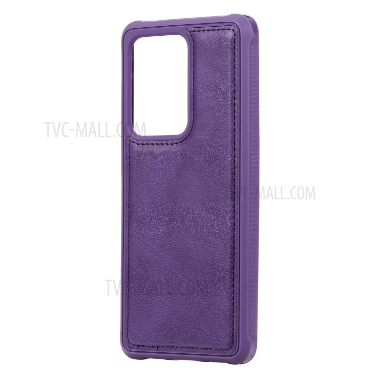 Magnetic Detachable 2-in-1 Zipper Wallet Stand Leather Case for Samsung Galaxy S20 Ultra - Purple-6
