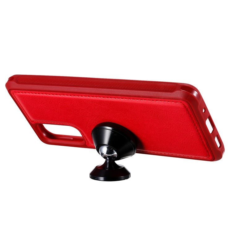Magnetic Detachable 2-in-1 Zipper Wallet Stand Leather Case for Samsung Galaxy S20 - Red-13