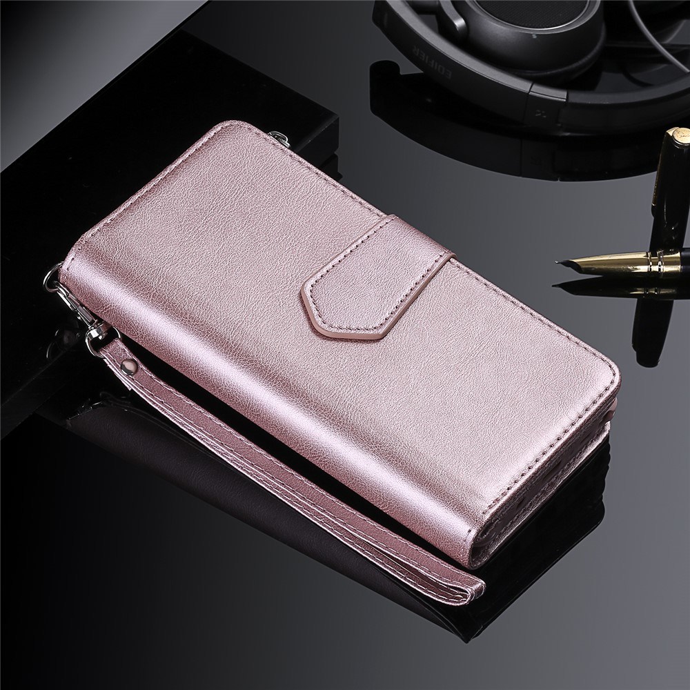 Magnetische KT Leder Serie-3 Abnehmbar 2-in-1 Reißverschluss Brieftasche Ledertasche Für Samsung Galaxy S20 4G/S20 5G - Roségold