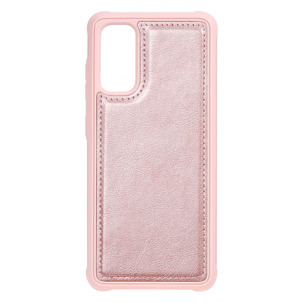Magnetic Detachable 2-in-1 Zipper Wallet Stand Leather Case for Samsung Galaxy S20 - Rose Gold-7