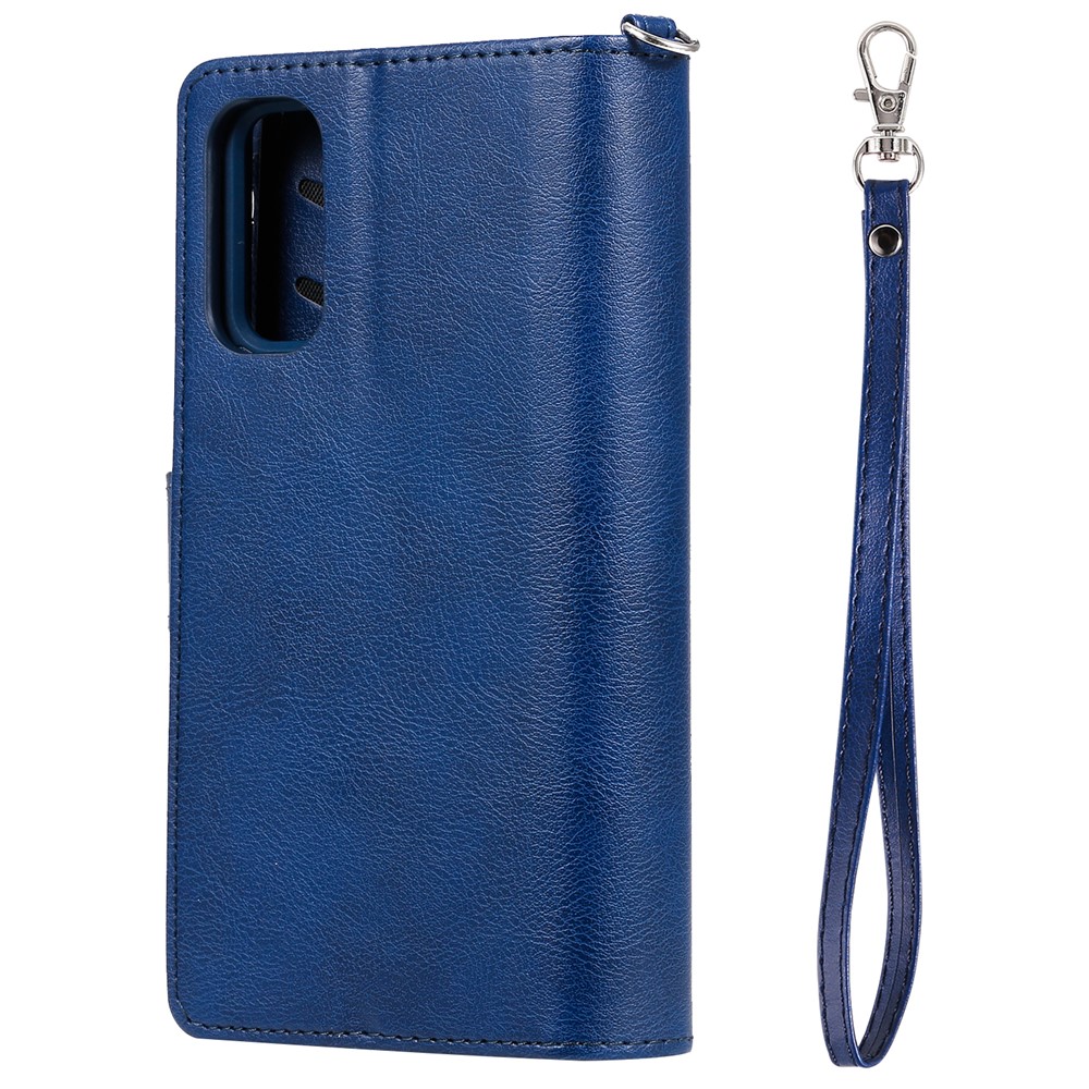 Magnetic Detachable 2-in-1 Zipper Wallet Stand Leather Case for Samsung Galaxy S20 - Blue-5