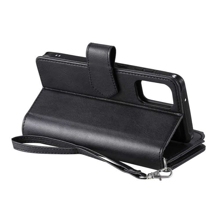Zipper Pocket Magnetic Detachable 2-in-1 Leather Wallet Case for Samsung Galaxy S20 Plus - Black-12
