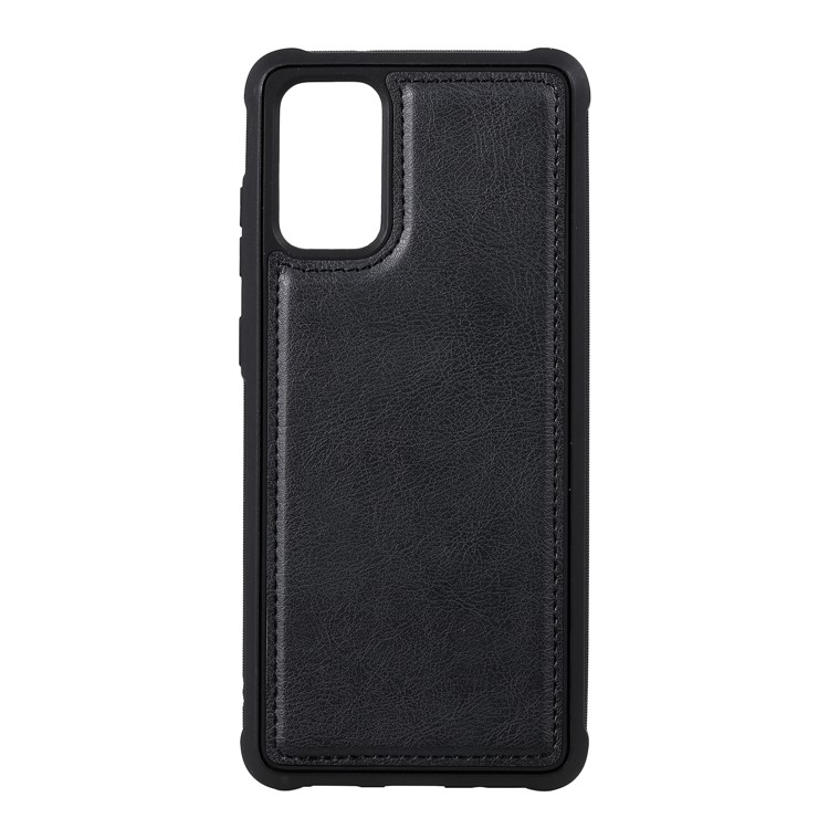Zipper Pocket Magnetic Detachable 2-in-1 Leather Wallet Case for Samsung Galaxy S20 Plus - Black-7