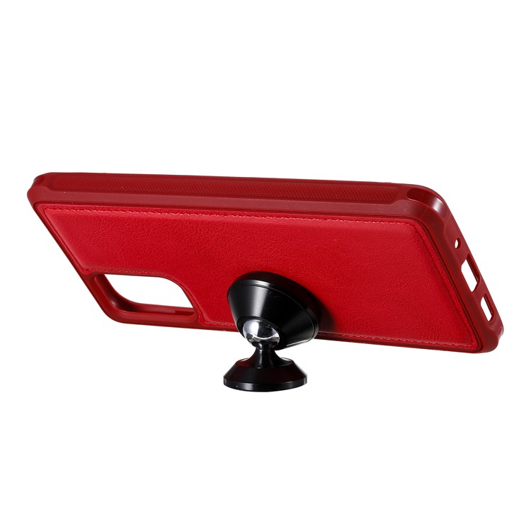 Zipper Pocket Magnetic Detachable 2-in-1 Leather Wallet Case for Samsung Galaxy S20 Plus - Red-13