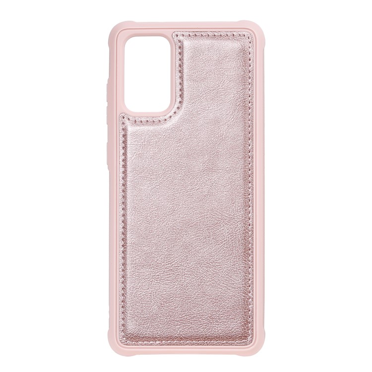 Cams de Cuero Magnetic kt Series-3 de Bolsillo Con Cremallera Case de Billetera de Cuero 2 en 1 Desmontable Para Samsung Galaxy S20 Plus - Oro Rosa