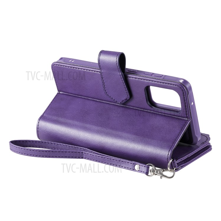 Zipper Pocket Magnetic Detachable 2-in-1 Leather Wallet Case for Samsung Galaxy S20 Plus - Purple-12