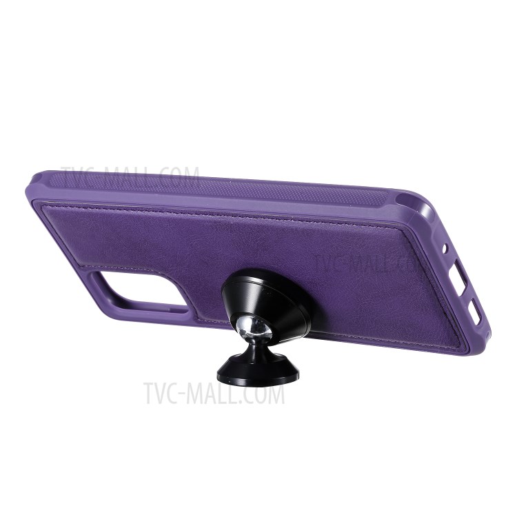 Zipper Pocket Magnetic Detachable 2-in-1 Leather Wallet Case for Samsung Galaxy S20 Plus - Purple-13