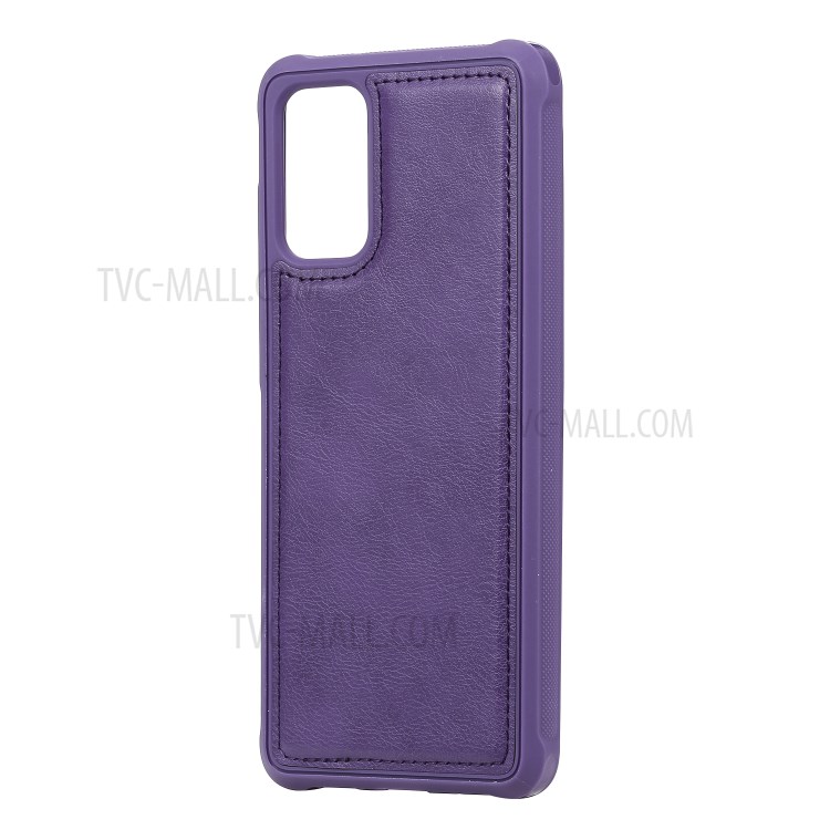 Zipper Pocket Magnetic Detachable 2-in-1 Leather Wallet Case for Samsung Galaxy S20 Plus - Purple-6