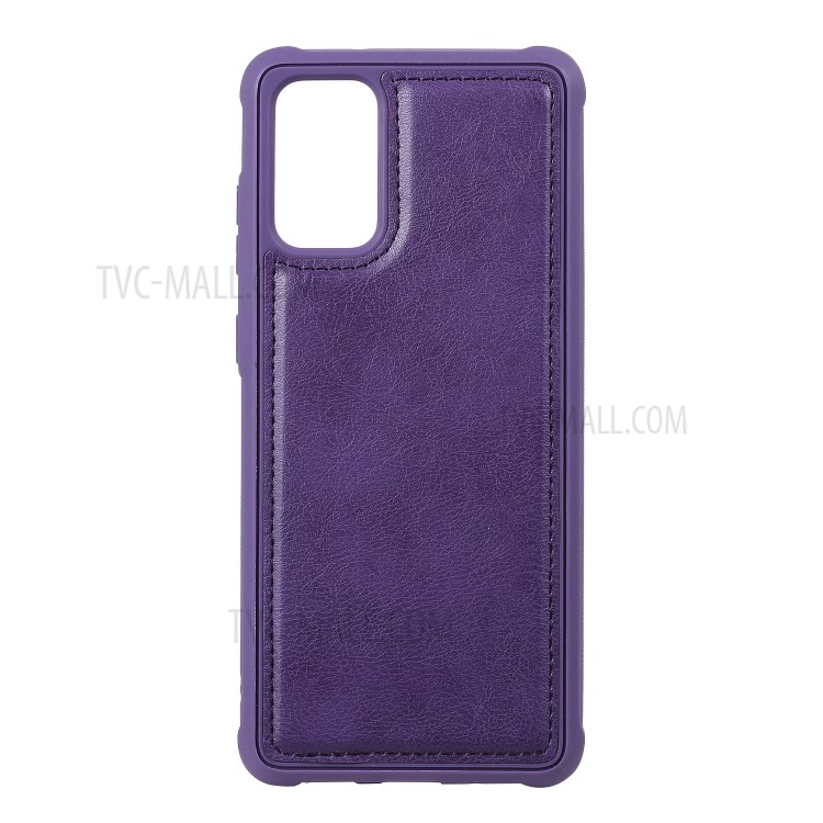Zipper Pocket Magnetic Detachable 2-in-1 Leather Wallet Case for Samsung Galaxy S20 Plus - Purple-7