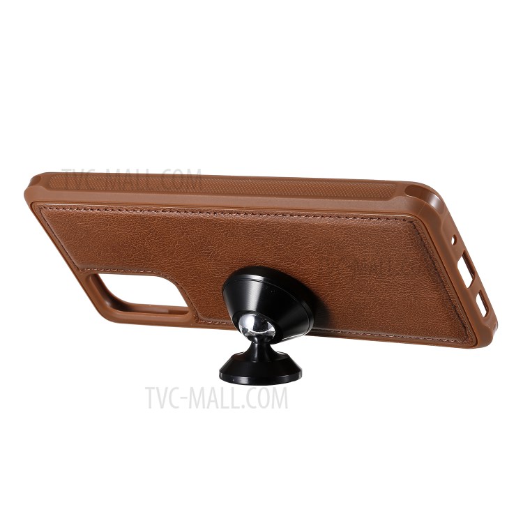 Zipper Pocket Magnetic Detachable 2-in-1 Leather Wallet Case for Samsung Galaxy S20 Plus - Brown-13