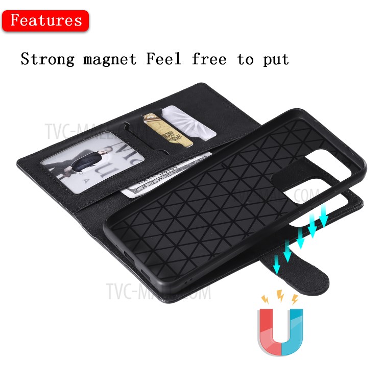 Detachable 2-in-1 Leather Wallet Case for Samsung Galaxy S20 Ultra - Black-7