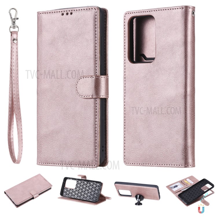 Detachable 2-in-1 Leather Wallet Case for Samsung Galaxy S20 Ultra - Rose Gold-1