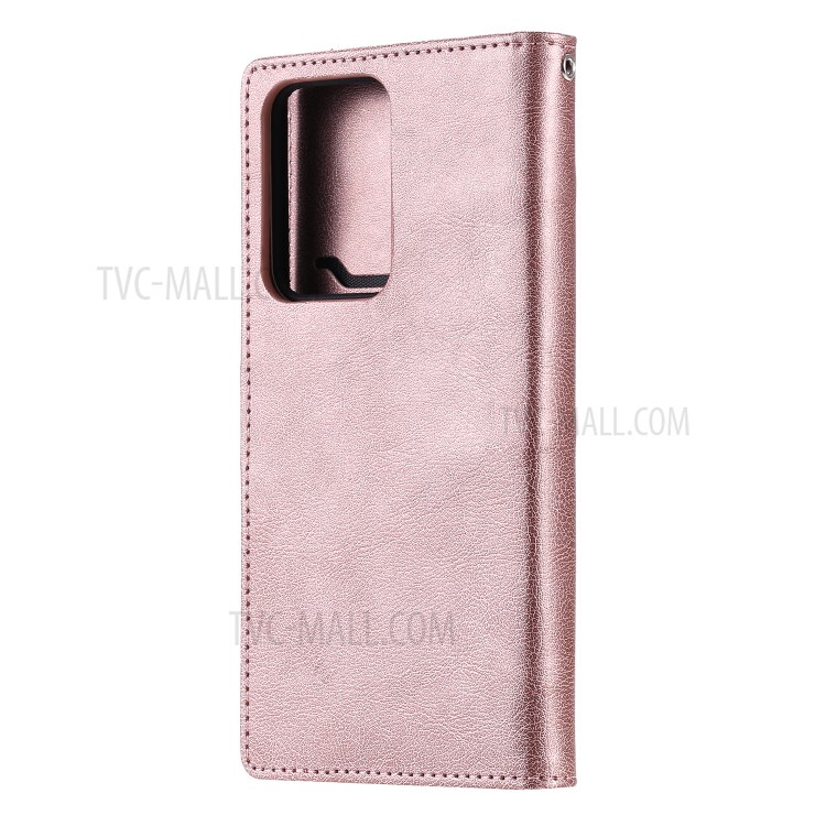 Detachable 2-in-1 Leather Wallet Case for Samsung Galaxy S20 Ultra - Rose Gold-3