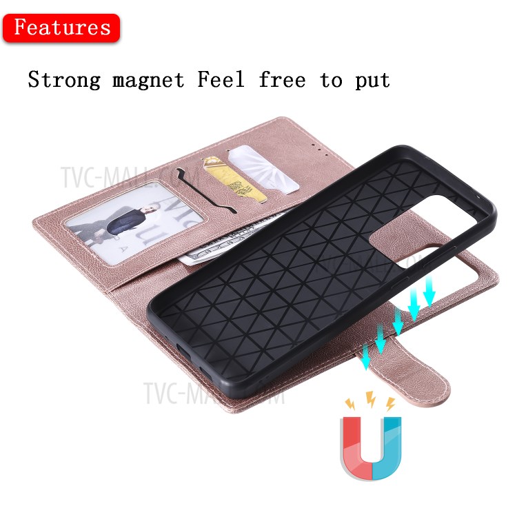 Detachable 2-in-1 Leather Wallet Case for Samsung Galaxy S20 Ultra - Rose Gold-7