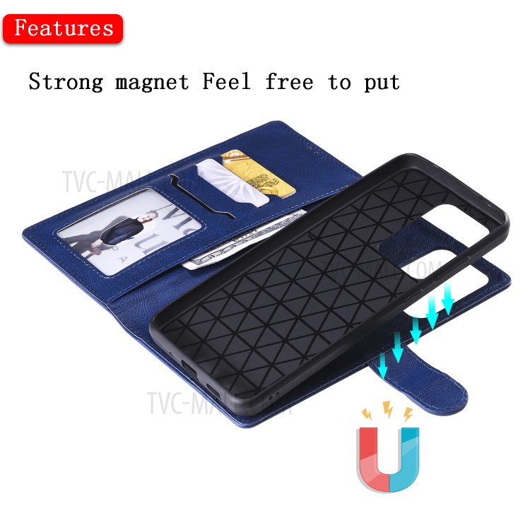 Detachable 2-in-1 Leather Wallet Case for Samsung Galaxy S20 Ultra - Blue-7