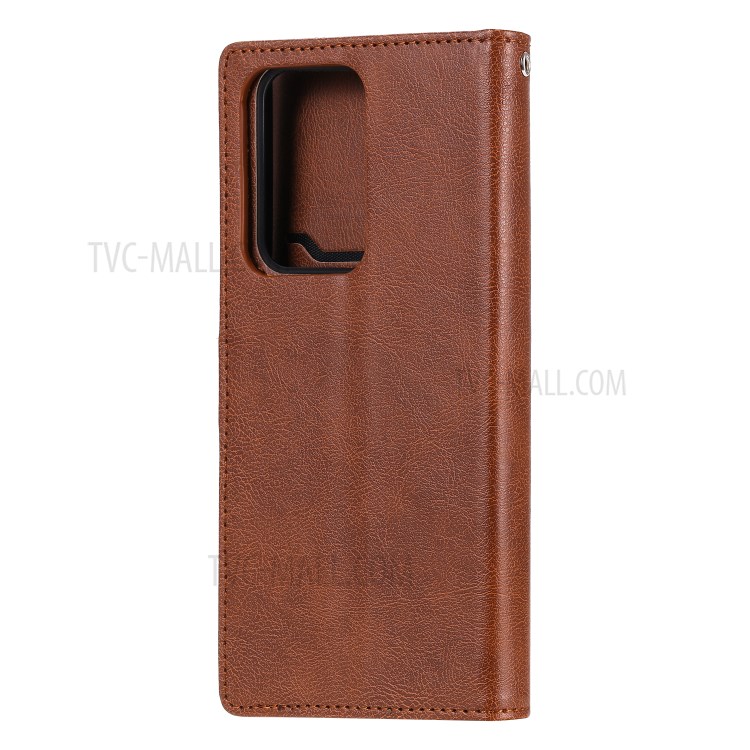 Detachable 2-in-1 Leather Wallet Case for Samsung Galaxy S20 Ultra - Brown-3