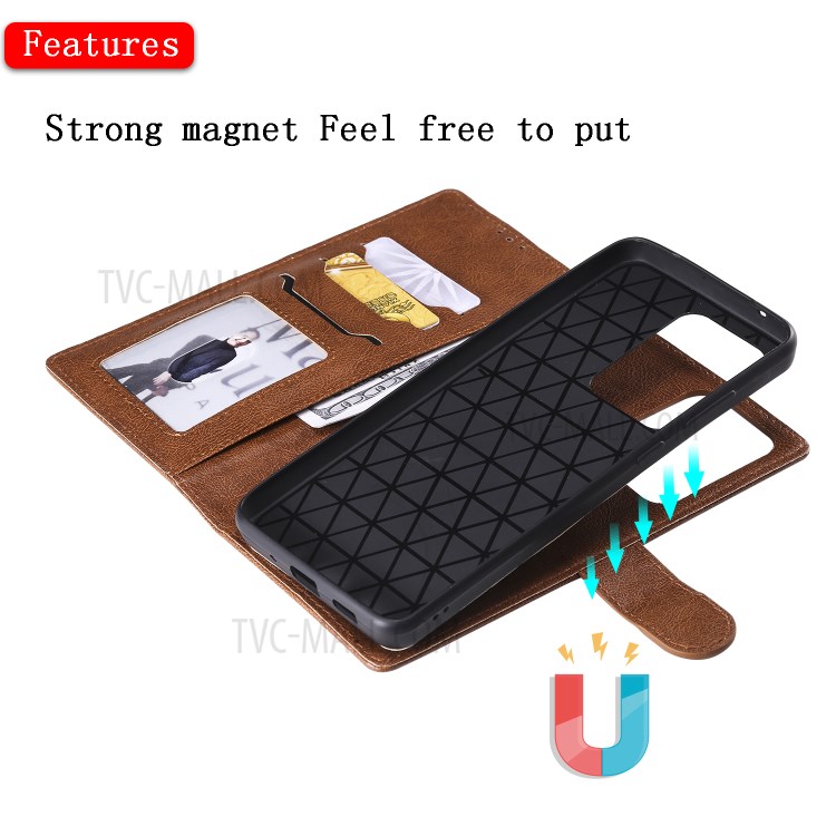 Detachable 2-in-1 Leather Wallet Case for Samsung Galaxy S20 Ultra - Brown-7