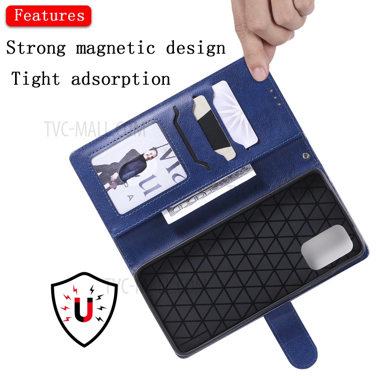 Detachable 2-in-1 Leather Wallet Stand Case for Samsung Galaxy S20 Plus - Blue-10