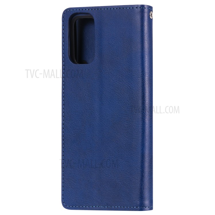 Detachable 2-in-1 Leather Wallet Stand Case for Samsung Galaxy S20 Plus - Blue-3