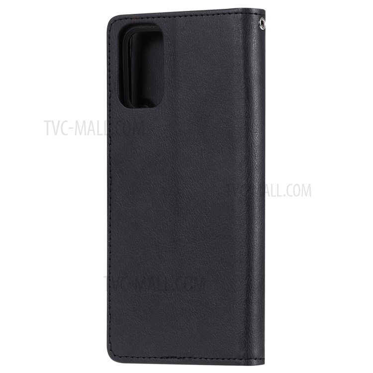 Detachable 2-in-1 Leather Wallet Stand Case for Samsung Galaxy S20 Plus - Black-3