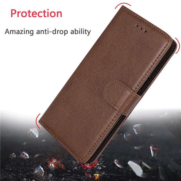 KT Leather Series-3 Destacável 2-em 1 PU Caterta de Calaro Para Samsung Galaxy S20 4G/S20 5G - Castanho