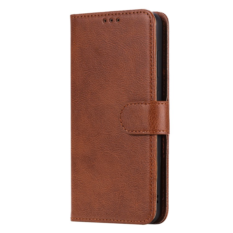 KT Leather Series-3 Case de Billetera de Cuero PU de 2 en 1 PU Para Samsung Galaxy S20 4G/S20 5G - Marrón