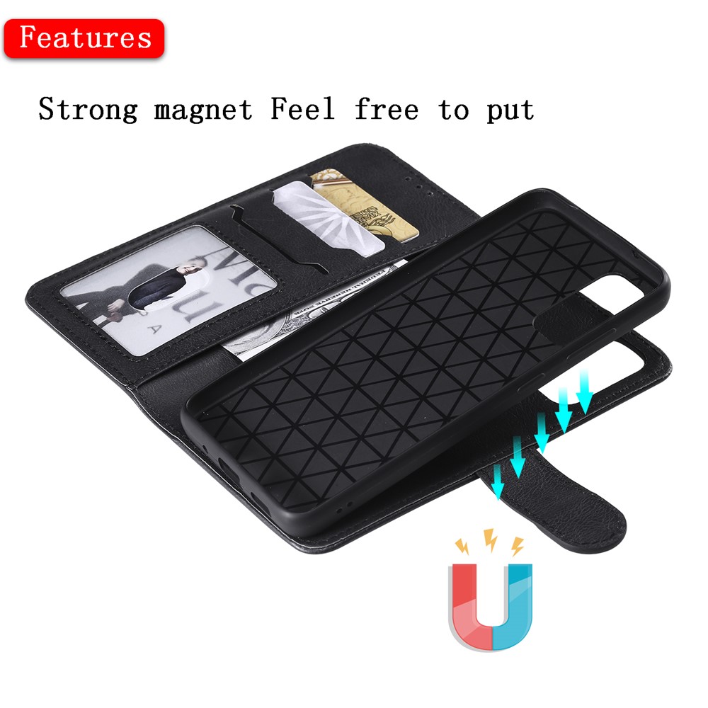 Detachable 2-in-1 PU Leather Wallet Case for Samsung Galaxy S20 - Black-6