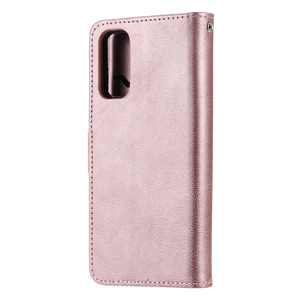 Detachable 2-in-1 PU Leather Wallet Case for Samsung Galaxy S20 - Rose Gold-3