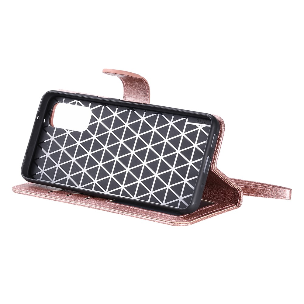 Detachable 2-in-1 PU Leather Wallet Case for Samsung Galaxy S20 - Rose Gold-5