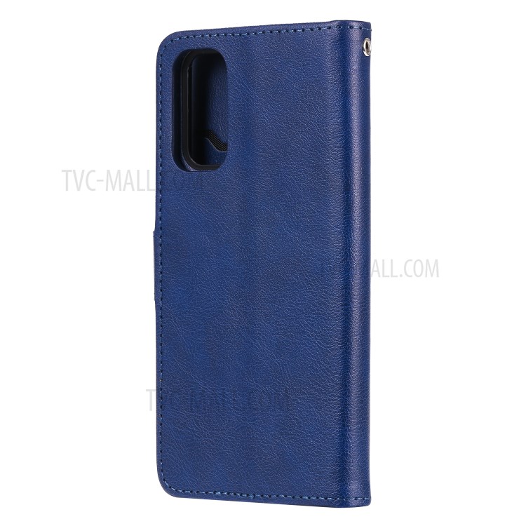 Detachable 2-in-1 PU Leather Wallet Case for Samsung Galaxy S20 - Blue-3