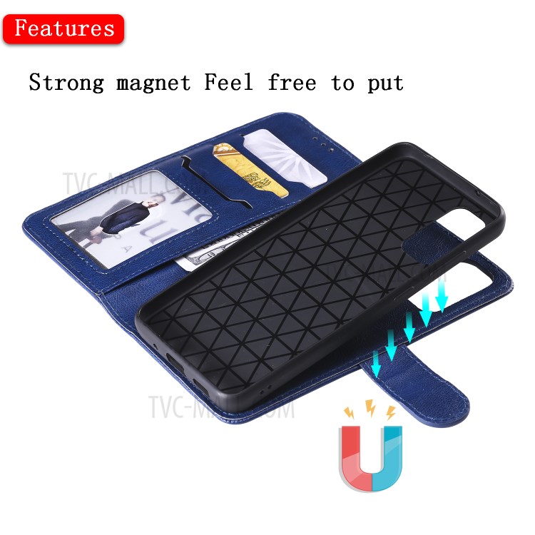 Detachable 2-in-1 PU Leather Wallet Case for Samsung Galaxy S20 - Blue-6