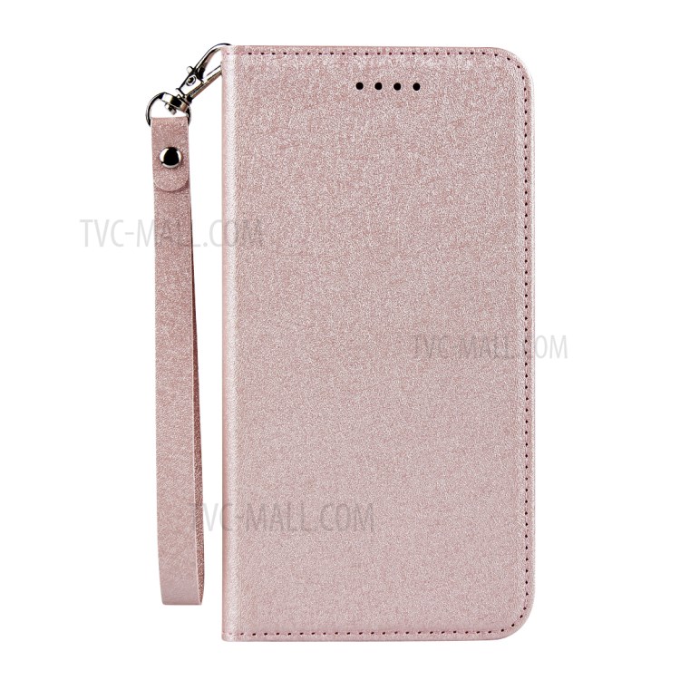Silk Texture Wallet Stand Leather Phone Case Cover for Samsung Galaxy A40 - Rose Gold-2