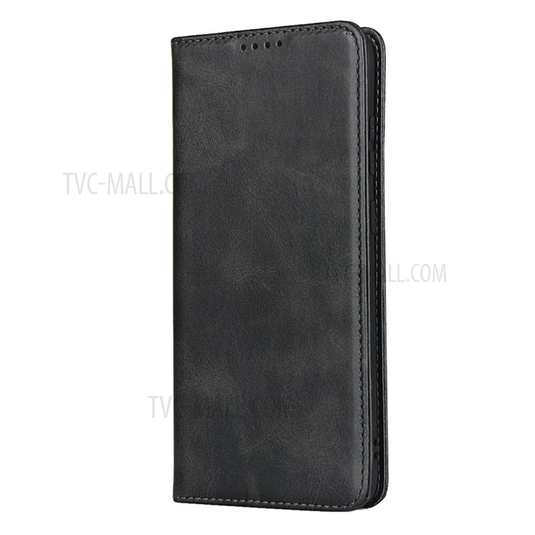 Auto-absorbed Leather Stand Phone Wallet Case for Samsung Galaxy S20 Plus - Black-2