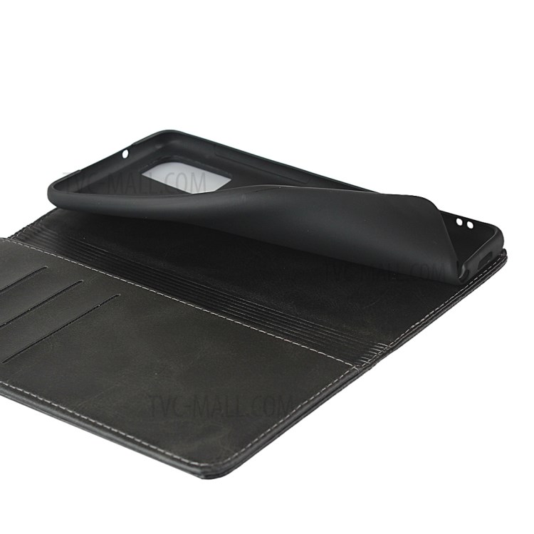 Auto-absorbed Leather Stand Phone Wallet Case for Samsung Galaxy S20 Plus - Black-7