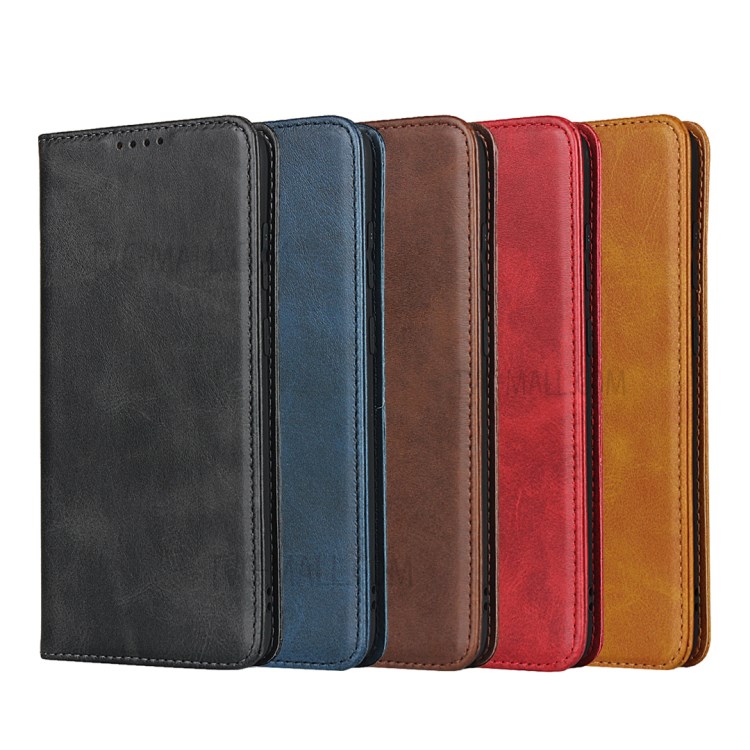 Auto-absorbed Leather Stand Phone Wallet Case for Samsung Galaxy S20 Plus - Black-8