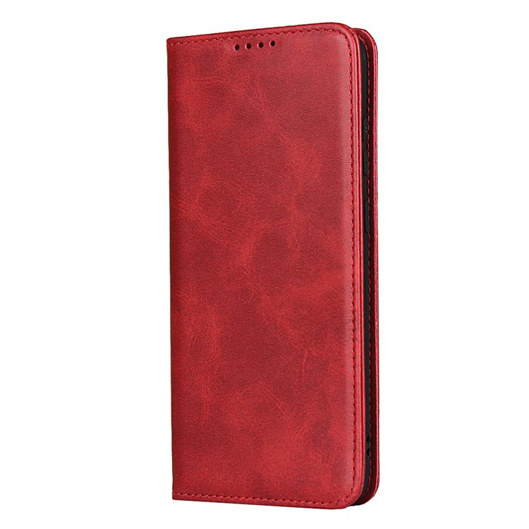 Auto-absorbed Leather Stand Phone Wallet Case for Samsung Galaxy S20 Plus - Red-2
