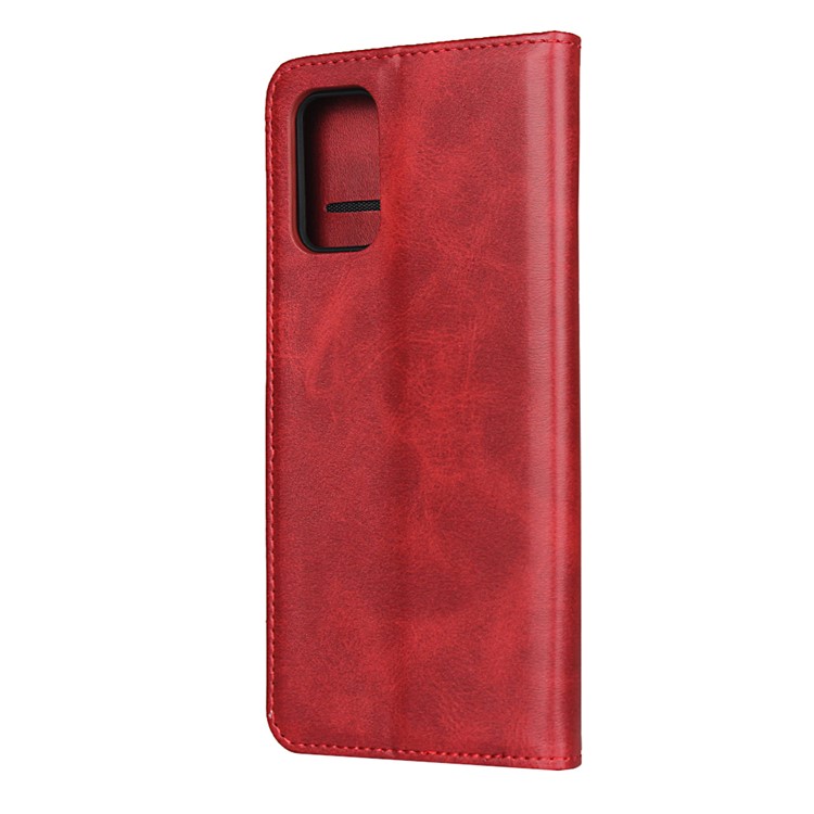 Auto-absorbed Leather Stand Phone Wallet Case for Samsung Galaxy S20 Plus - Red-3