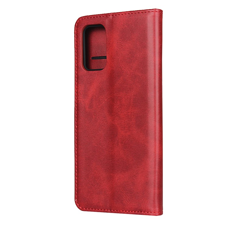 Auto-absorbiertes Lederständer Telefon Brieftasche Für Samsung Galaxy S20 Plus - Rot