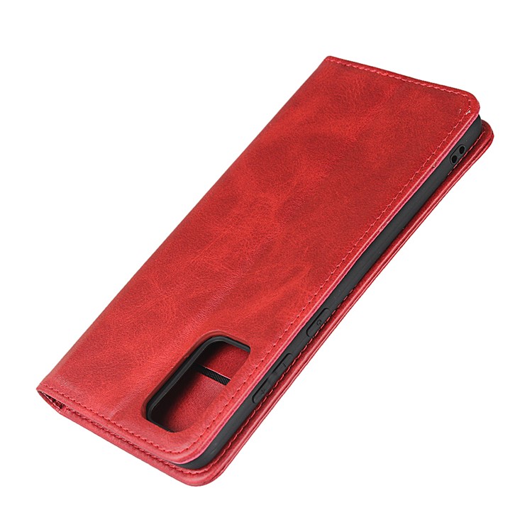 Auto-absorbed Leather Stand Phone Wallet Case for Samsung Galaxy S20 Plus - Red-6