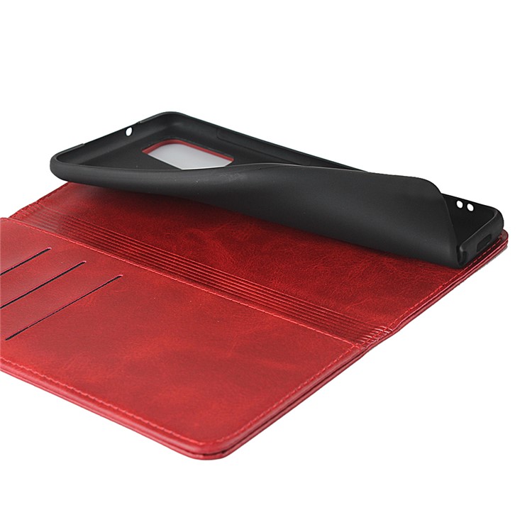 Case de la Billetera de Teléfono de Cuero de Cuero Absorbido Automáticamente Para Samsung Galaxy S20 Plus - Rojo