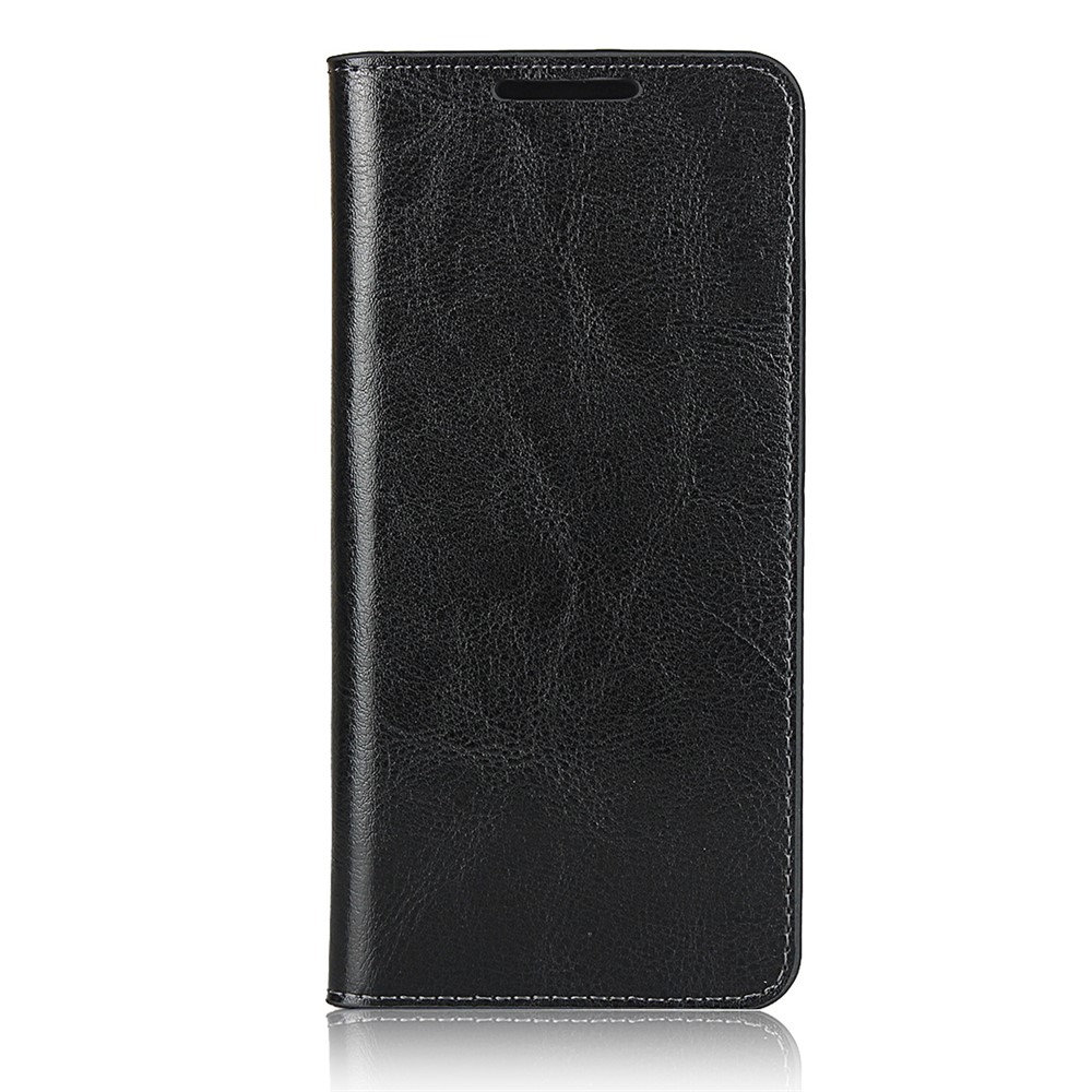 Crazy Horse Genuine Leather Stand Wallet Phone Case for Samsung Galaxy S20 - Black-3