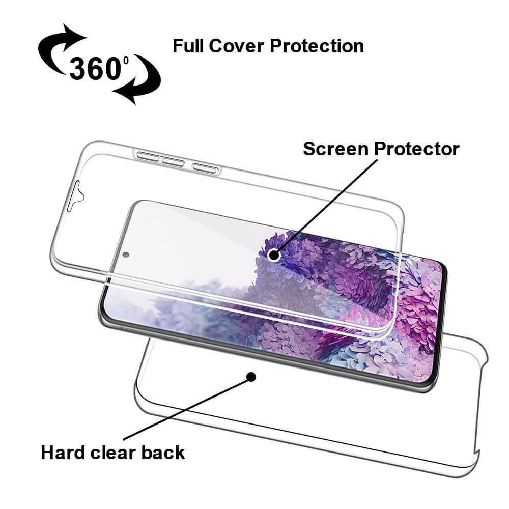 Full Coverage Clear Phone Cover PET+TPU+Acrylic Case for Samsung Galaxy S20 4G/S20 5G-2