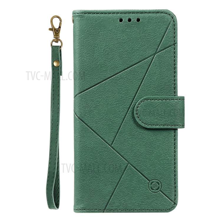 Rhombus Surface Wallet Stand Leather Shell with Strap for Samsung Galaxy S20 Ultra - Green-3