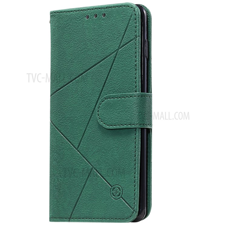 Rhombus Surface Wallet Stand Leather Shell with Strap for Samsung Galaxy S20 Ultra - Green-5